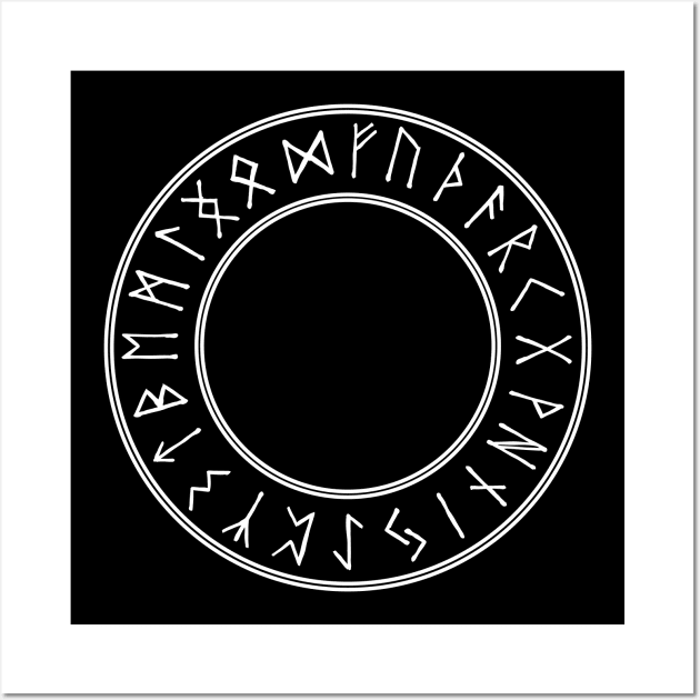 Elder Futhark Rune Circle Wall Art by wildtribe